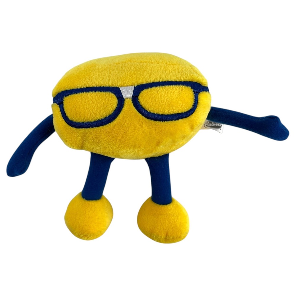 Culvers Curdis Cheese Curd Plush Mascot 2023 Yellow Blue Stuffed Toy 5 Inch